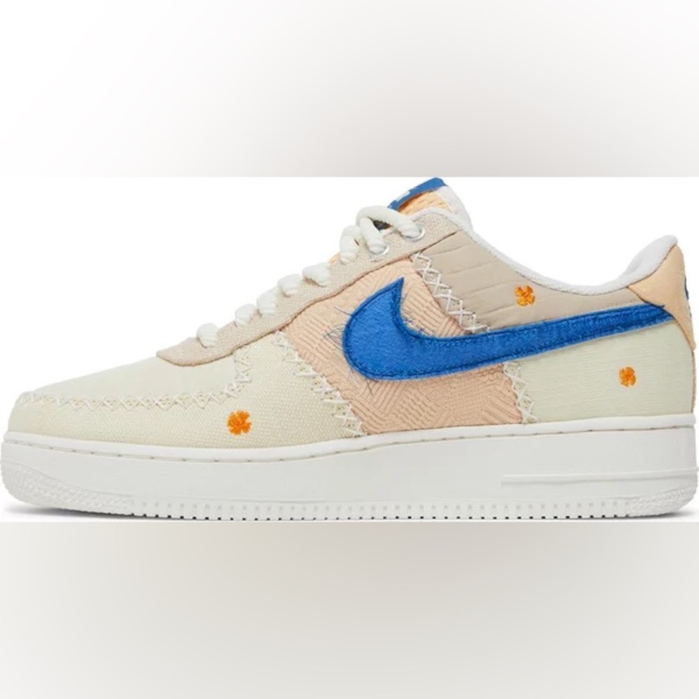 Nike Blue Orange Floral Embroidered Wmns Air Force 1 '07 'LA Flea